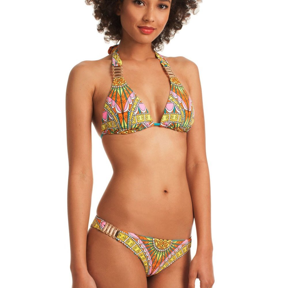 Trina Turk Capri Orange Top & Bikini Bottom Set 8